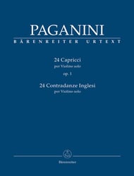 24 Capricci, Op. 1 and 24 Contradanze Inglesi Violin Solo Import cover